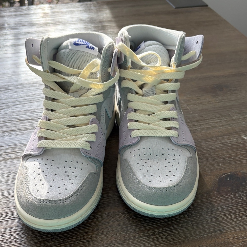 Nike Women's High-Top Jordan Sneakers - Gray and Lavender - Picture 2 of 9